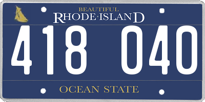 RI license plate 418040