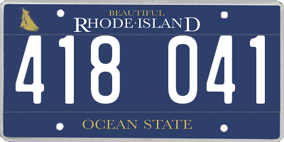 RI license plate 418041