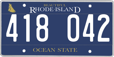 RI license plate 418042
