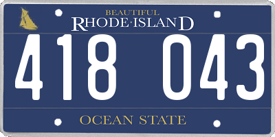 RI license plate 418043