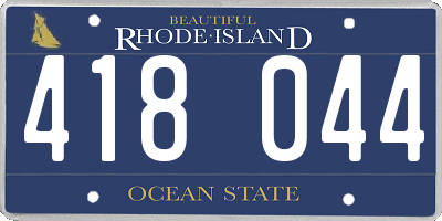 RI license plate 418044