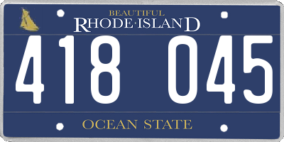 RI license plate 418045