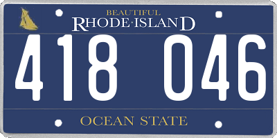 RI license plate 418046