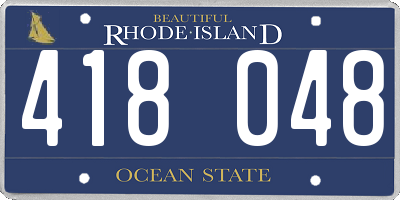 RI license plate 418048