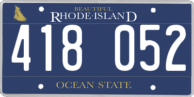 RI license plate 418052