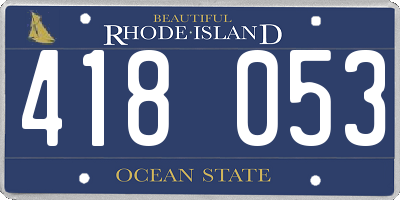 RI license plate 418053