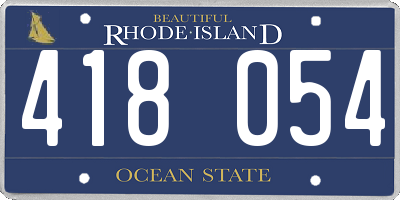 RI license plate 418054