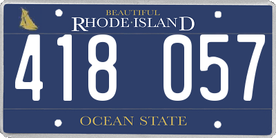 RI license plate 418057