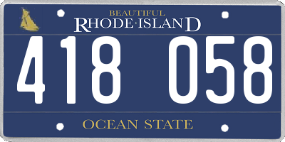 RI license plate 418058