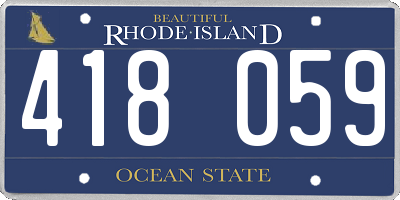 RI license plate 418059