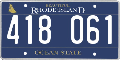 RI license plate 418061