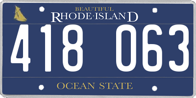 RI license plate 418063