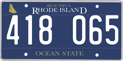 RI license plate 418065