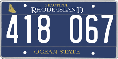 RI license plate 418067