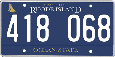 RI license plate 418068