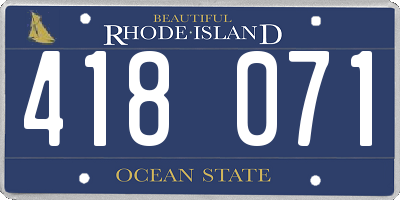RI license plate 418071