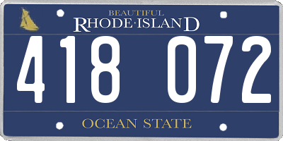 RI license plate 418072