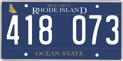 RI license plate 418073