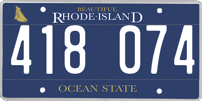 RI license plate 418074