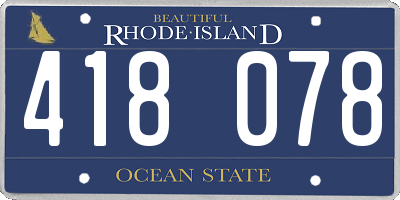 RI license plate 418078