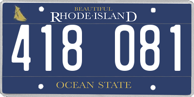 RI license plate 418081