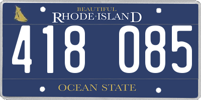 RI license plate 418085