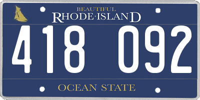 RI license plate 418092