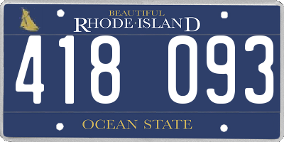 RI license plate 418093