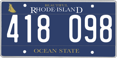 RI license plate 418098