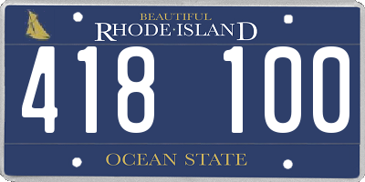 RI license plate 418100