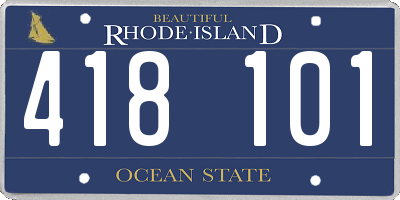 RI license plate 418101