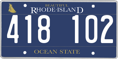 RI license plate 418102