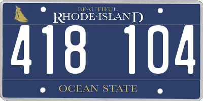 RI license plate 418104