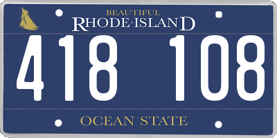 RI license plate 418108