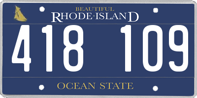 RI license plate 418109