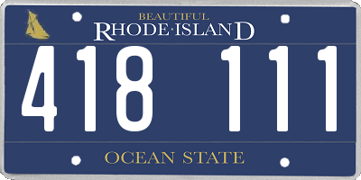 RI license plate 418111