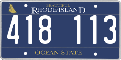 RI license plate 418113