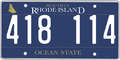 RI license plate 418114