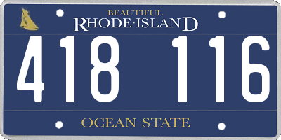 RI license plate 418116