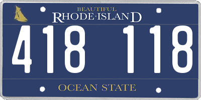 RI license plate 418118