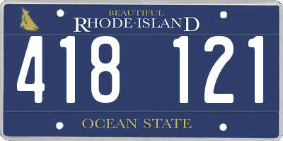 RI license plate 418121