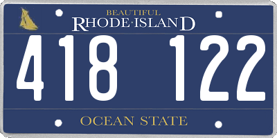 RI license plate 418122