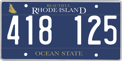 RI license plate 418125