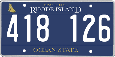 RI license plate 418126