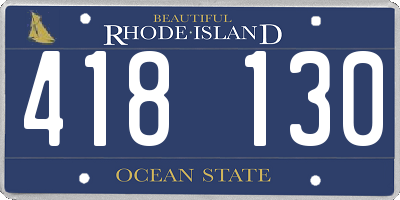 RI license plate 418130