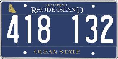 RI license plate 418132