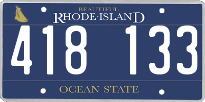 RI license plate 418133