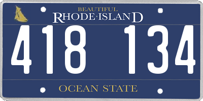 RI license plate 418134