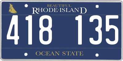RI license plate 418135