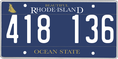 RI license plate 418136